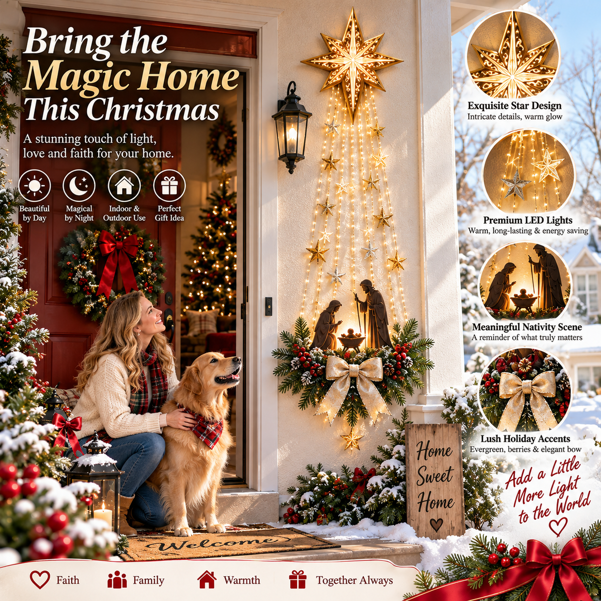 ✝️ Bethlehem Star Nativity Wall Light — A Beautiful Symbol of Faith