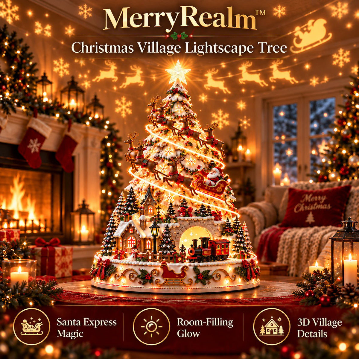 🏆 60,000+ Sold - 🎄Christmas Village Lightscape Tree