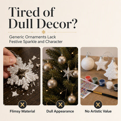 5D Christmas Sparkle Art DIY Ornament Kit – Create Your Own Glittering Gem & Pearl Tree Decorations