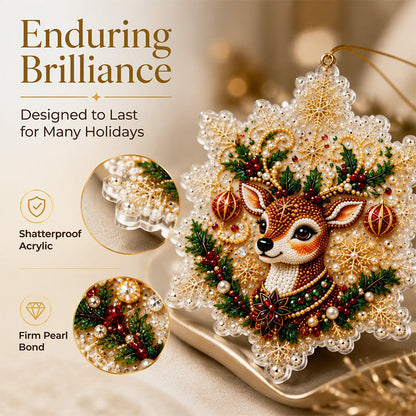 5D Christmas Sparkle Art DIY Ornament Kit – Create Your Own Glittering Gem & Pearl Tree Decorations
