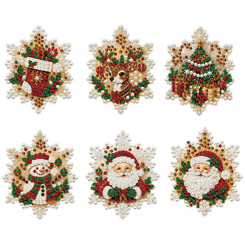 5D Christmas Sparkle Art DIY Ornament Kit – Create Your Own Glittering Gem & Pearl Tree Decorations